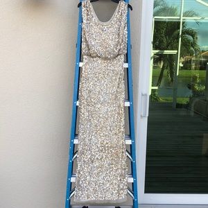 JS COLLECTIONS / Sequined Sheath Evening Gown Maxi Dress